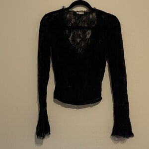 Free People Black Lace Blouse